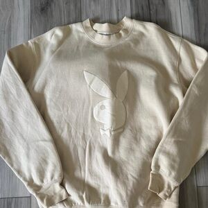 PLAYBOY Beige Crewneck Sweatsuit